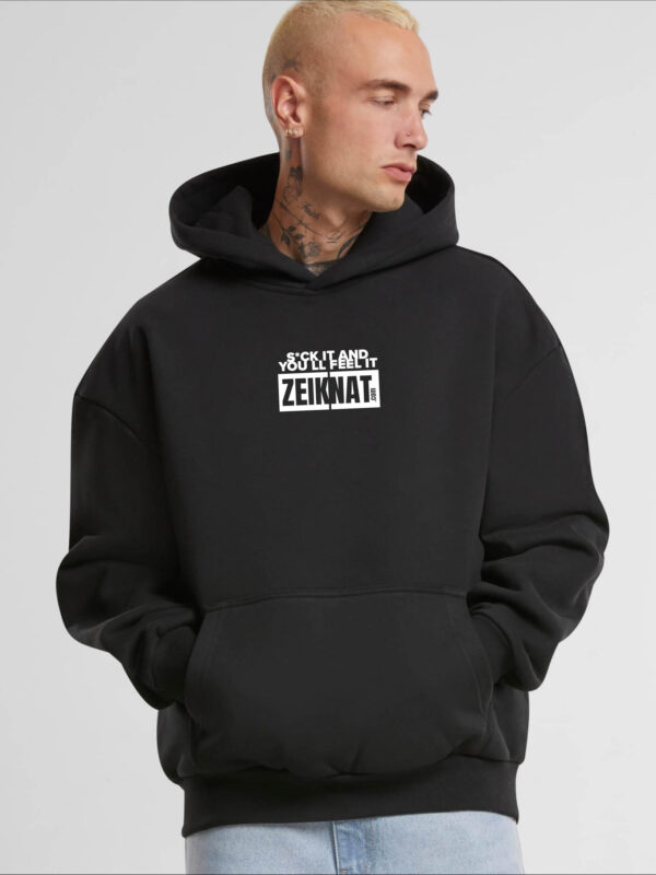 Hoodie heavy oversized zwart - S*ck it