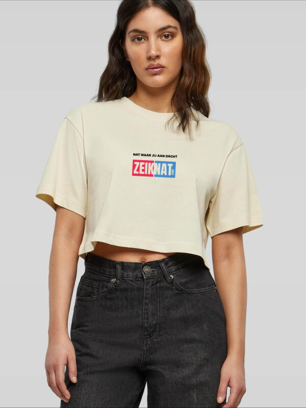 Crop top oversized zand - Nat waar jij aan dacht