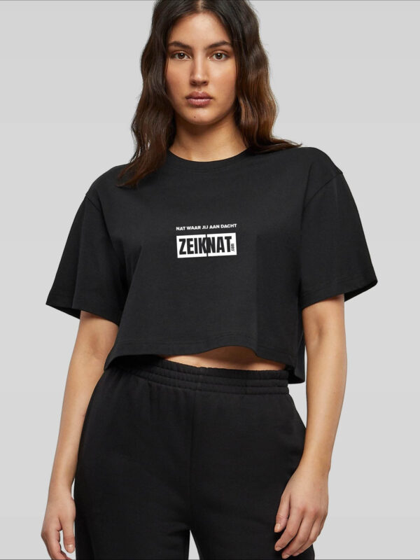 Crop top oversized zwart - Nat waar jij aan dacht