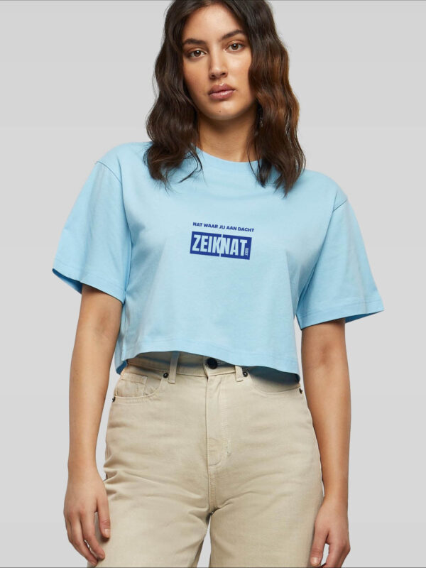 Crop top oversized blauw - Nat waar jij aan dacht