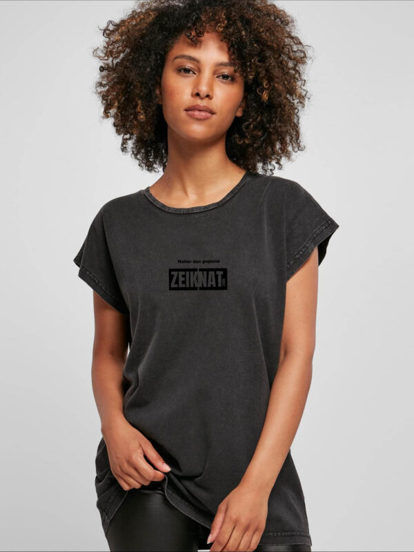 T-shirt acid washed zwart - Natter dan gepland