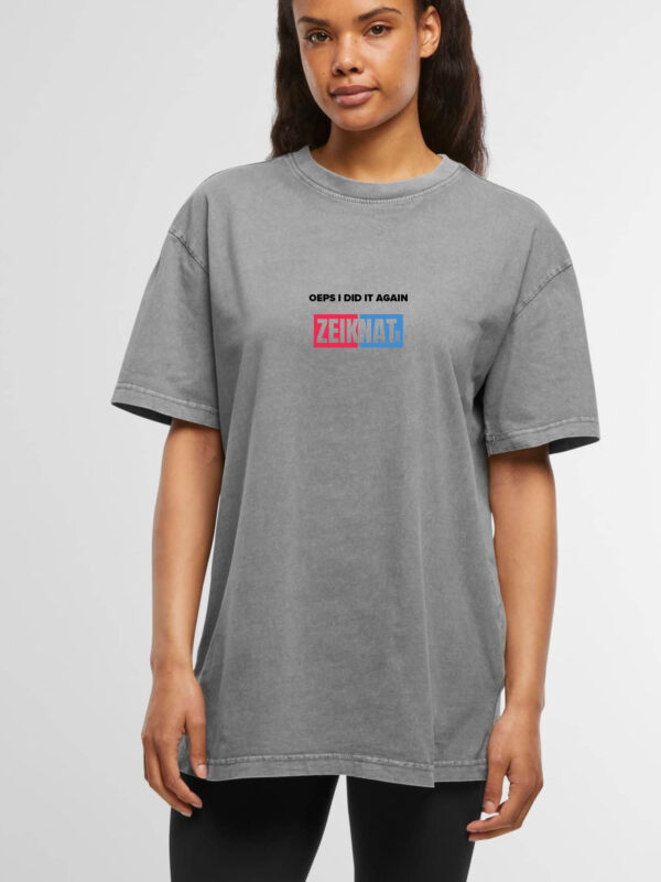 T-shirt oversized grijs - Oeps i did it again