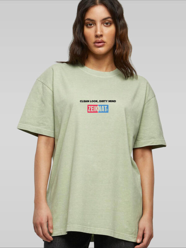 T-shirt oversized groen - Clean look, dirty mind