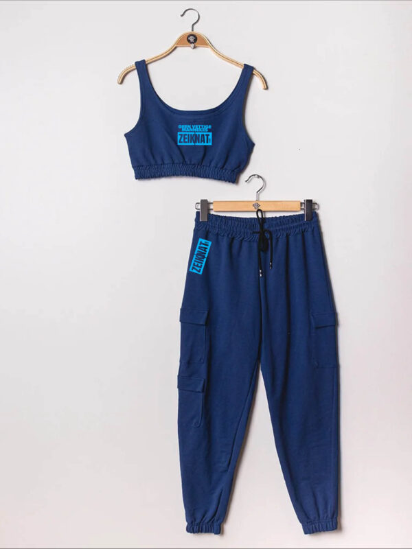 Croc top + broek donkerblauw