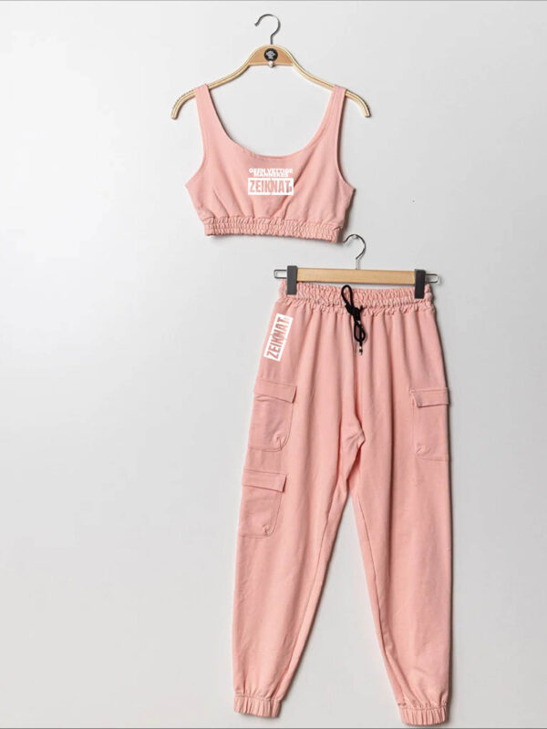 Croc top + broek licht roze