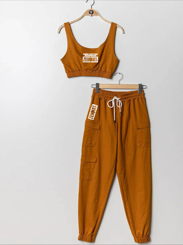 Croc top + broek oker