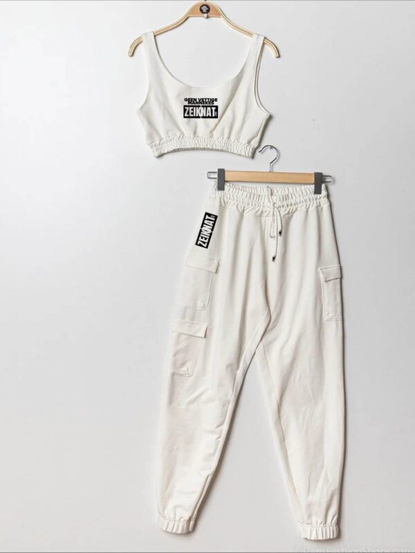 Croc top + broek wit