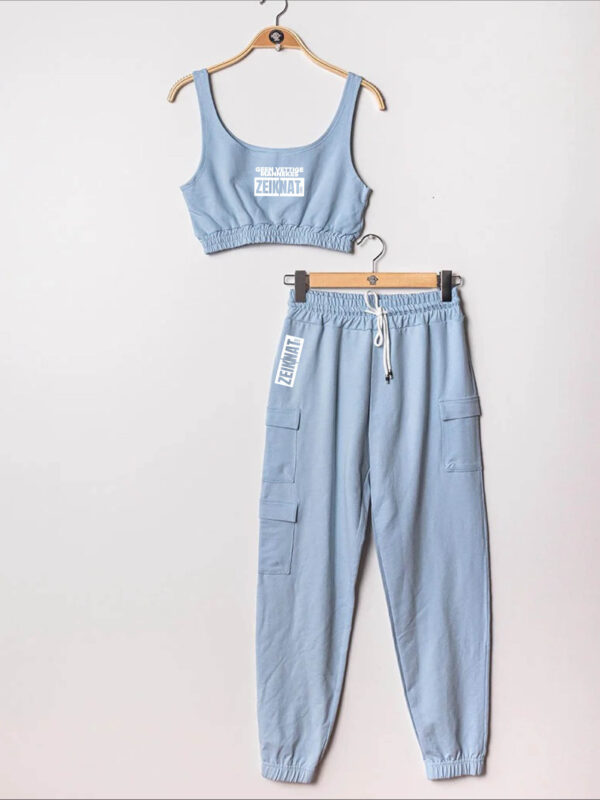 Croc top + broek lichtblauw