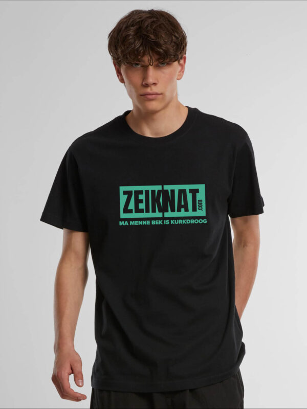 T-shirt zwart (groen) - Menne bek is kurkdroog