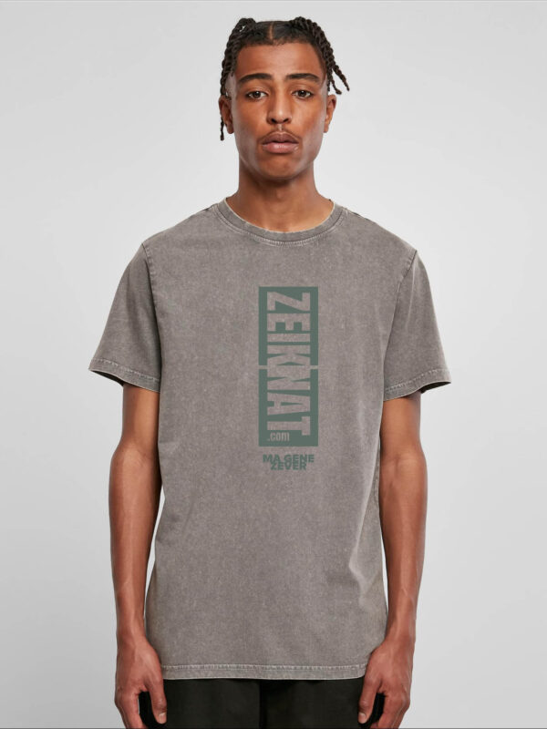 T-shirt acid washed grijs (groen) - Ma gene zever