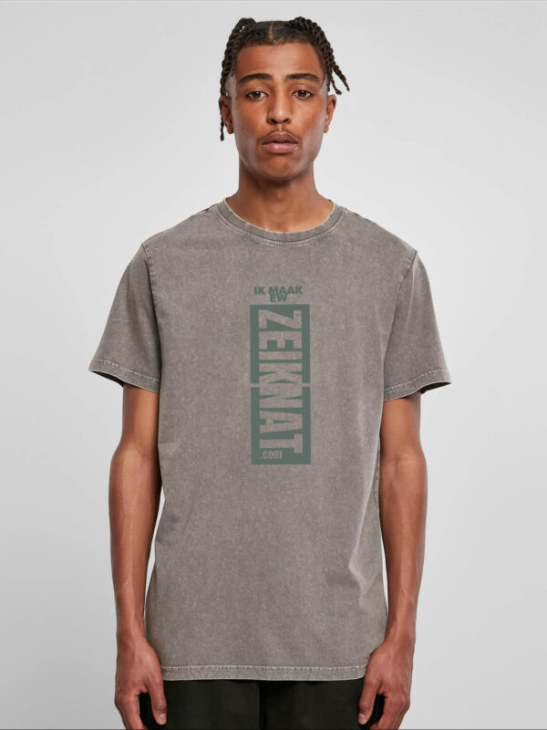 T-shirt acid washed grijs - Ik maak ew