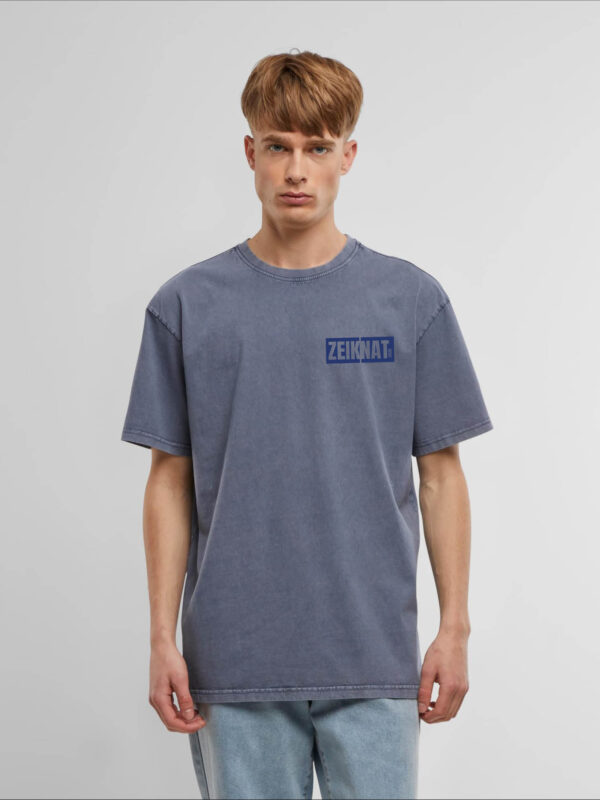 T-shirt acid washed blauw - zeiknat