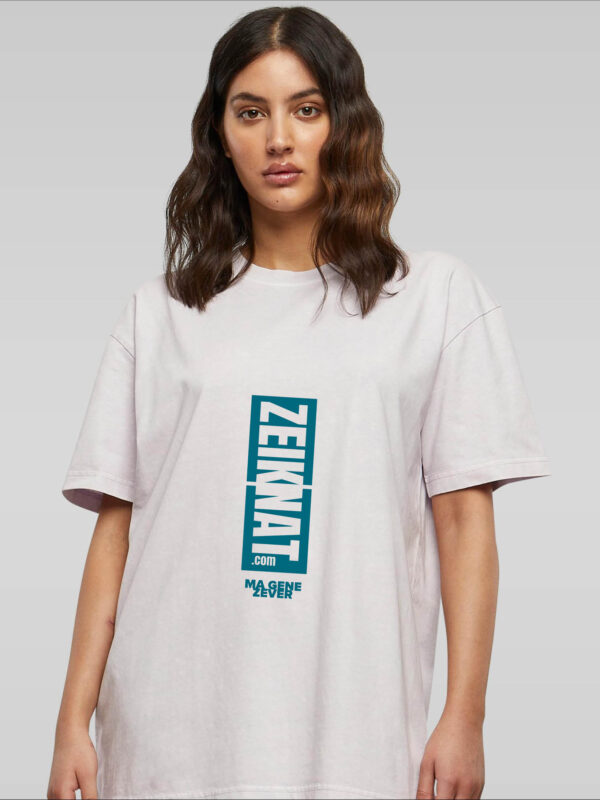 T-shirt oversized wit (blauw) - Ma gene zever
