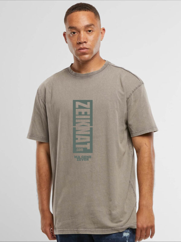 T-shirt acid washed bruin - Ma gene zever